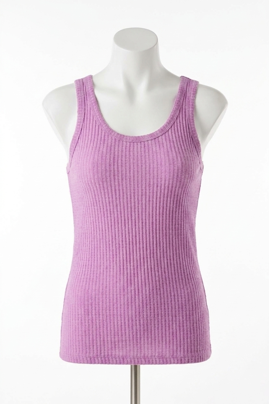 NEW PJ SALVAGE see stripe thermal racerback tank top in lilac